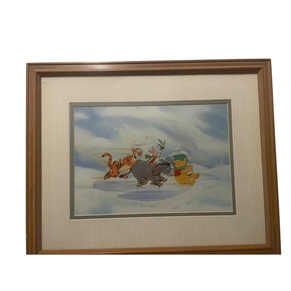 Winnie The Pooh Framed Art Print 15”x12” VTG 1990s Disney - Picture 2 of 5